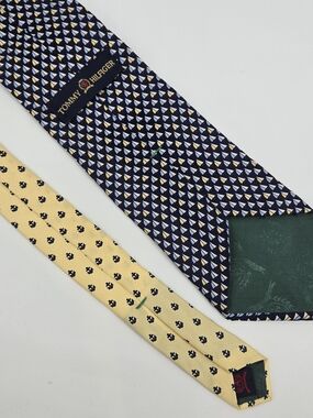Tommy Hilfiger Men's Navy & Yellow Patterned Ties